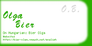 olga bier business card